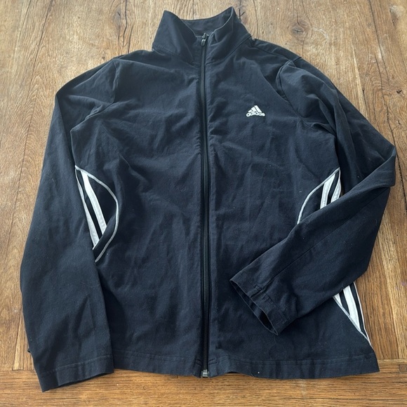 adidas Jacket Womens Large Black Lightweight Long Sleeve - Picture 1 of 7